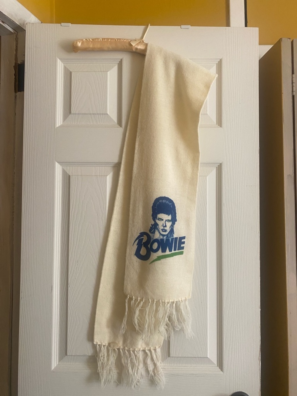 David Cream Graphic Fringe Scarf